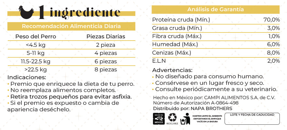 Pops Pechuga de Pollo Liofilizado